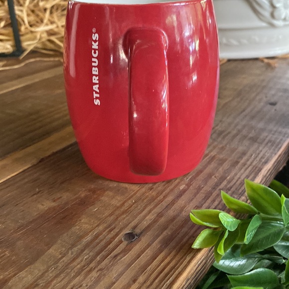 Starbucks Coffee Red Handled 14oz Mug with White Starbucks Written Branding - Picture 10 of 16